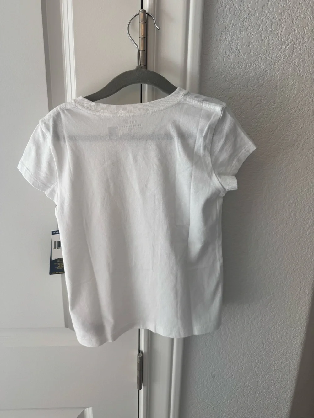 Ralph Lauren White Tee with Polo Bear Graphic